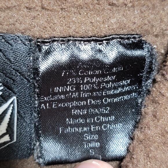 Volcom Full Zip White & Brown Plaid Hooded Unisex Heavyweight Jacket -Size Small - Picture 9 of 9